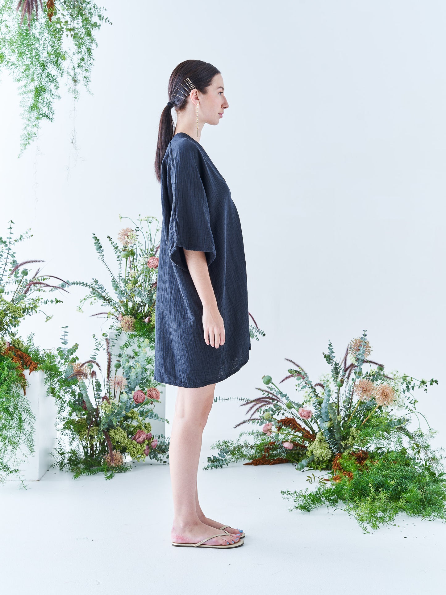 Nina Mini Kaftan in Black