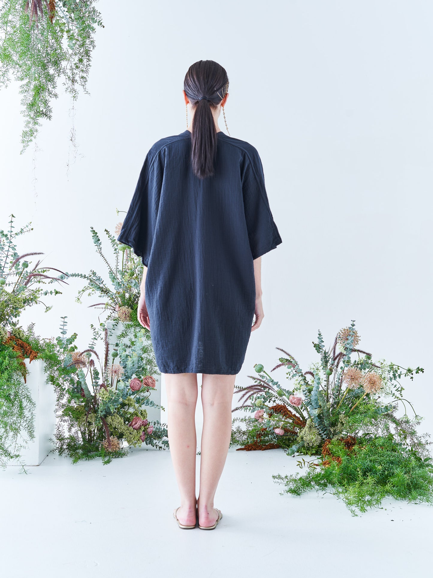 Nina Mini Kaftan in Black