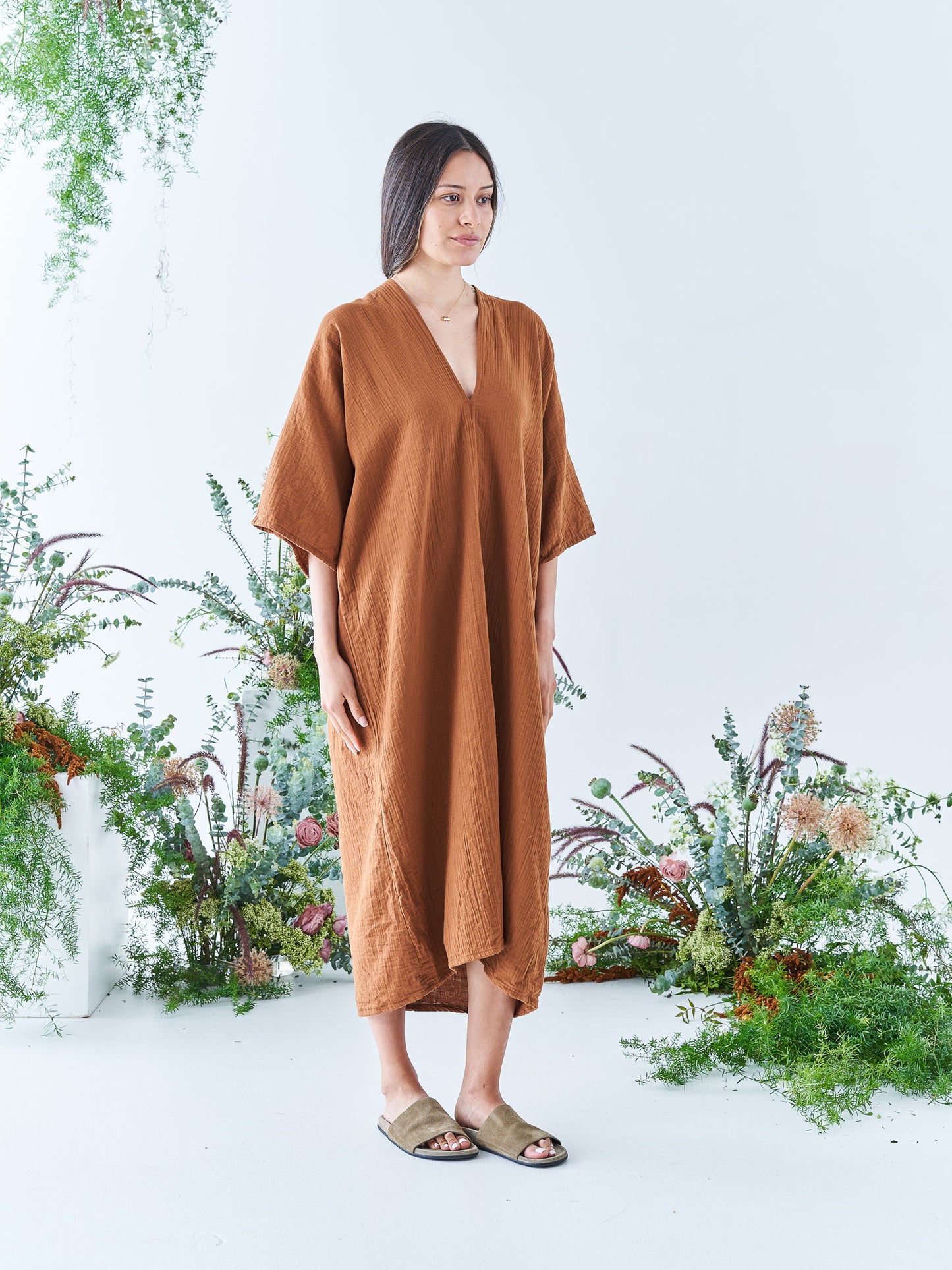 Nina Midi Kaftan in Cinnamon
