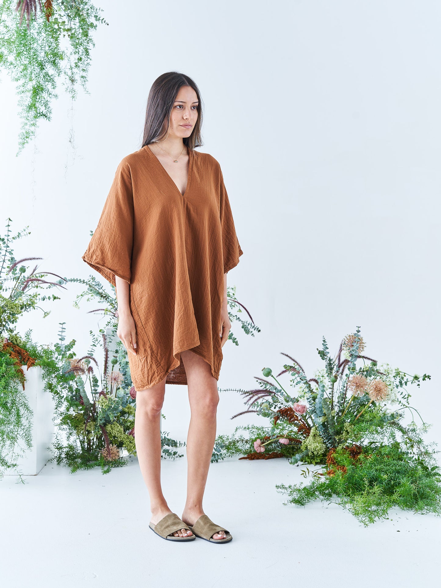 Nina Mini Kaftan in Cinnamon