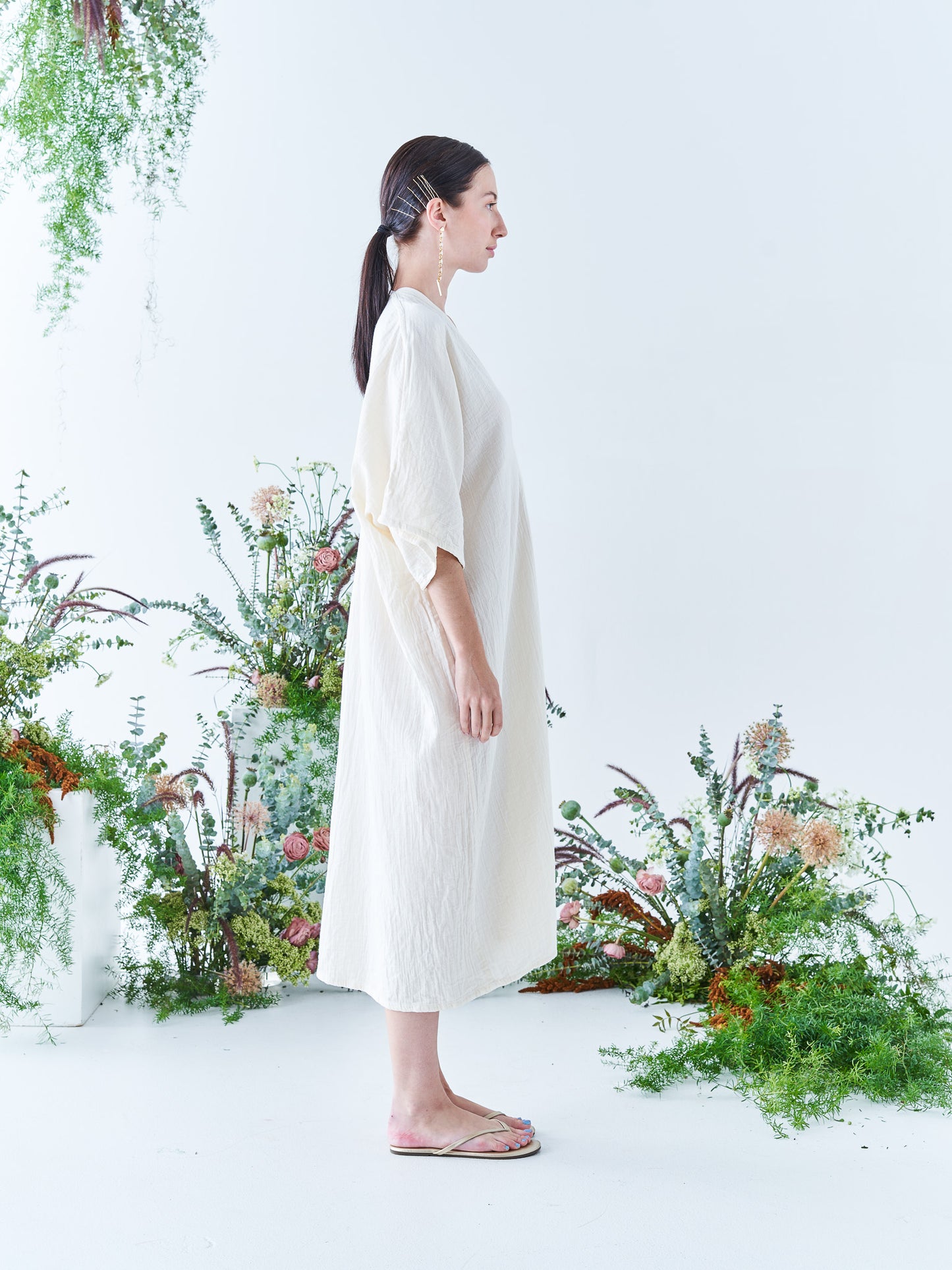 Nina Midi Kaftan in Cream