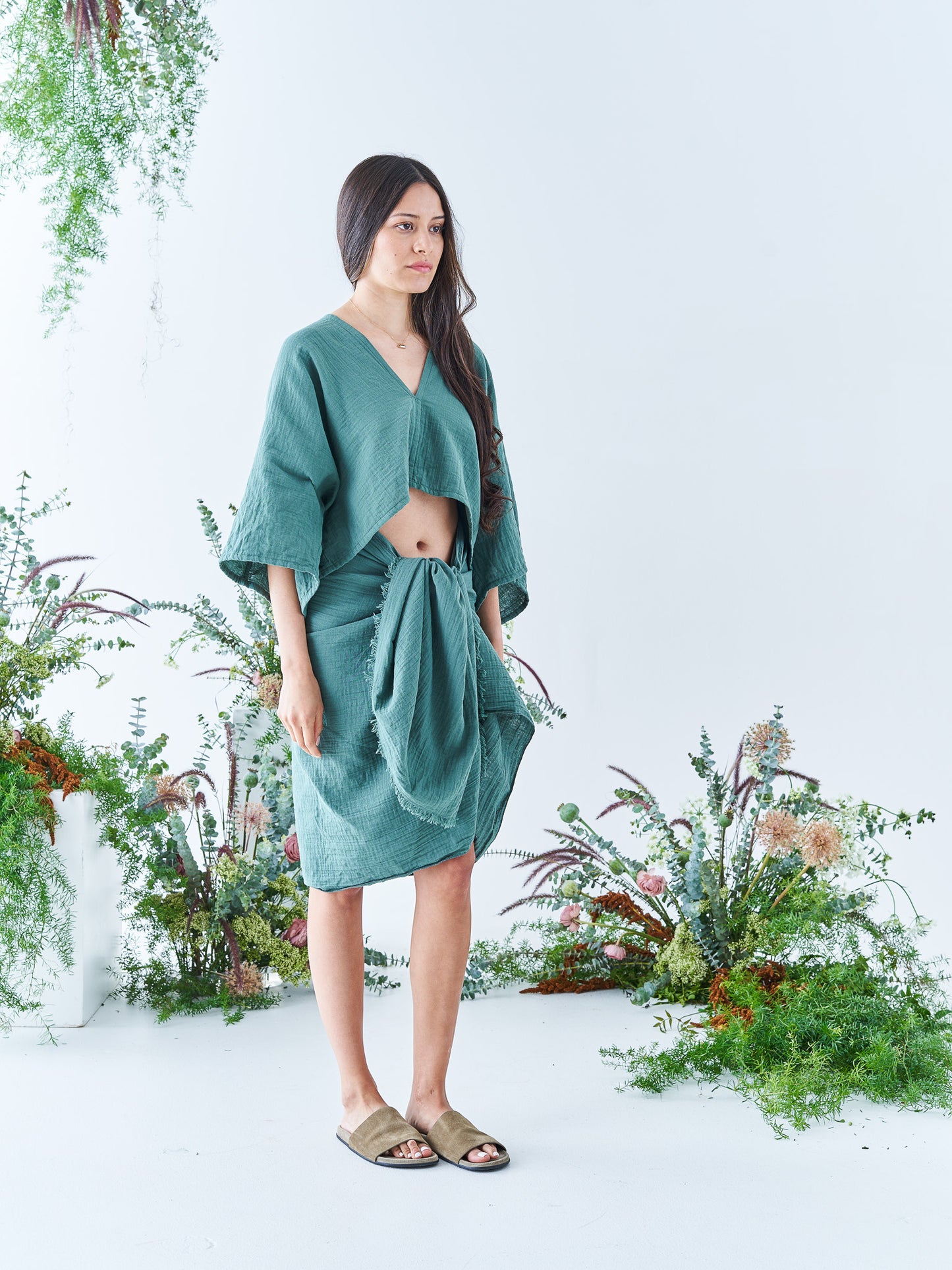 Nina Crop Top in Emerald