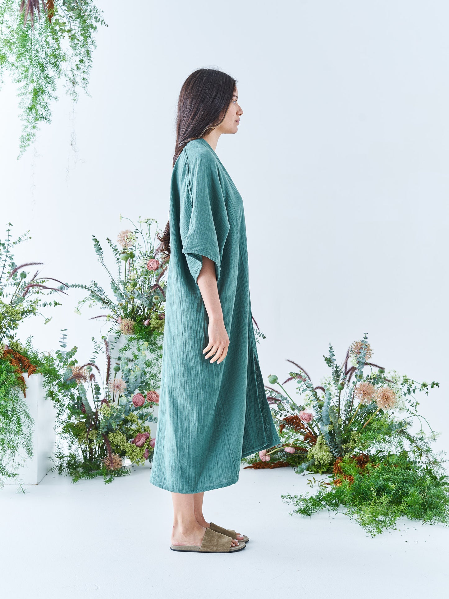 Nina Midi Kaftan in Emerald