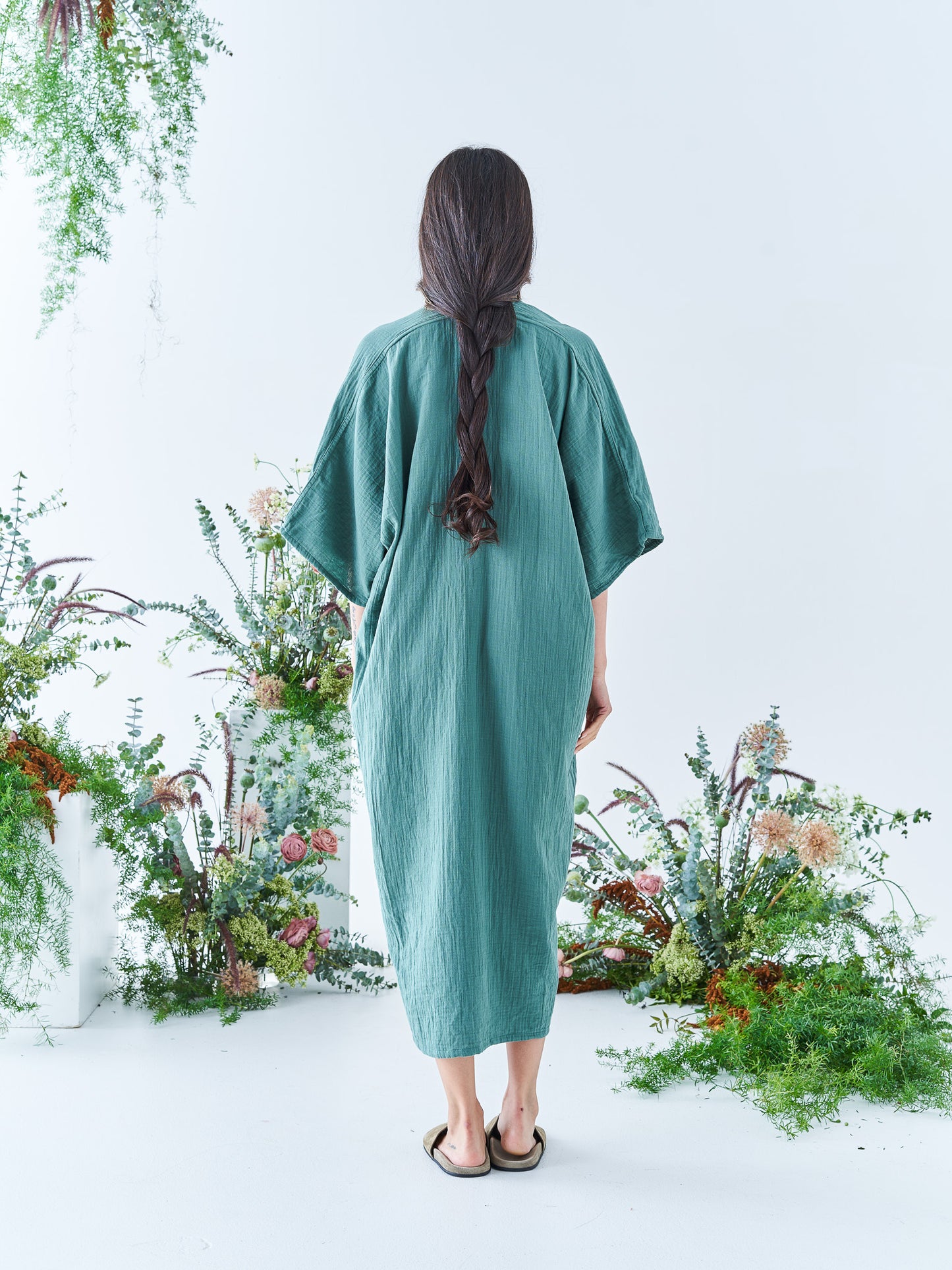 Nina Midi Kaftan in Emerald