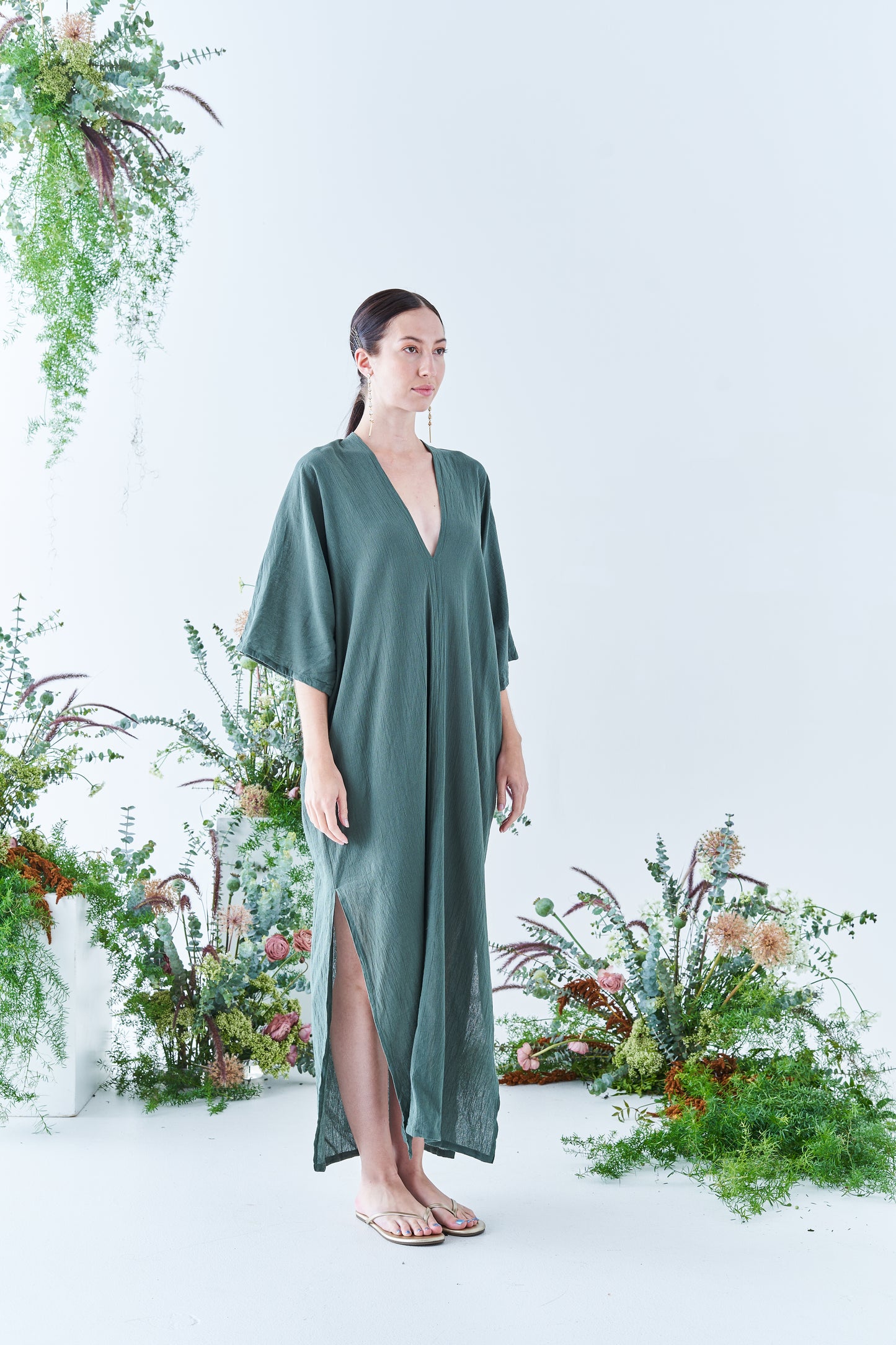 Nina Maxi Kaftan in Seaweed