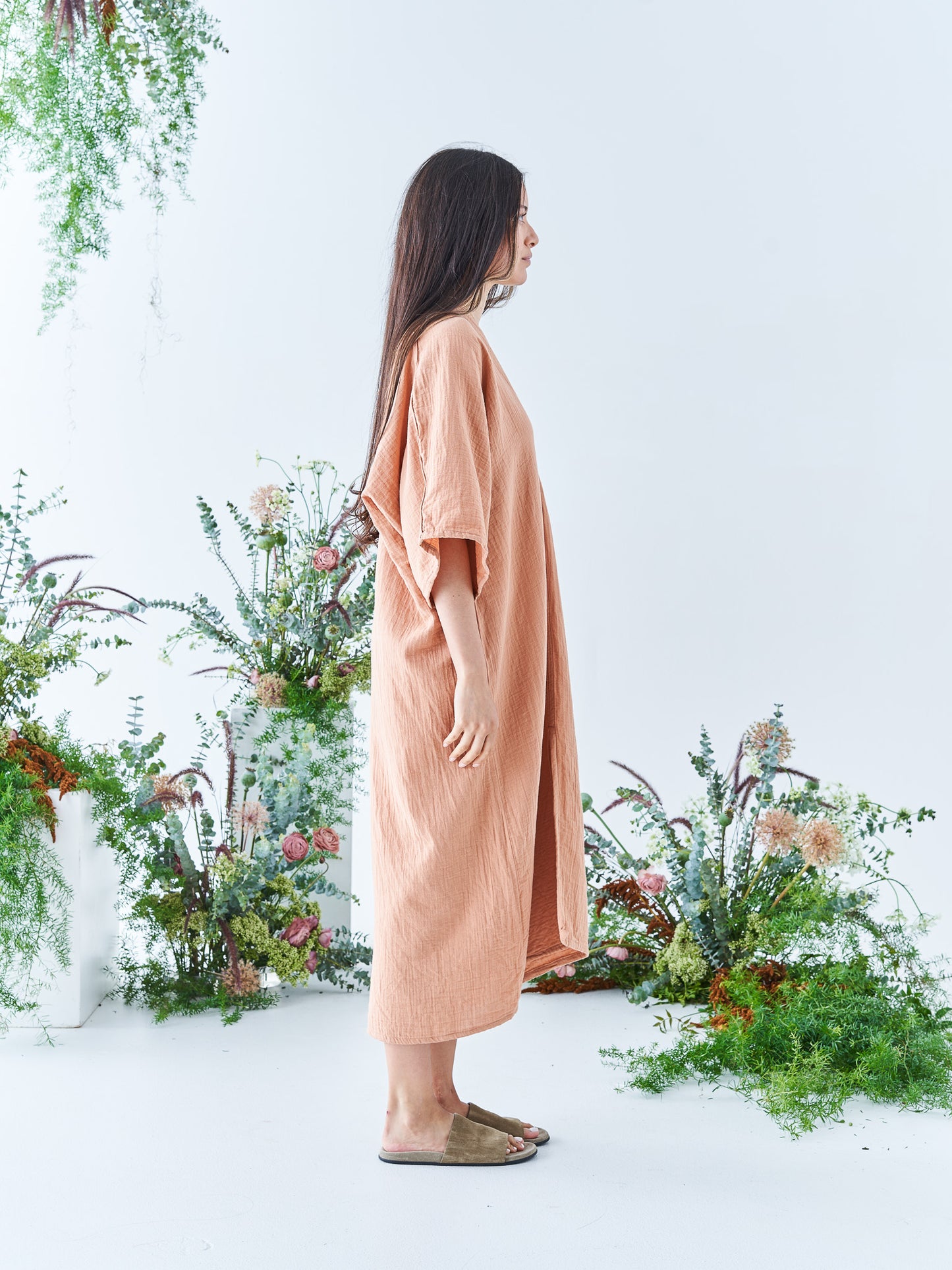 Nina Midi Kaftan in Sandstone