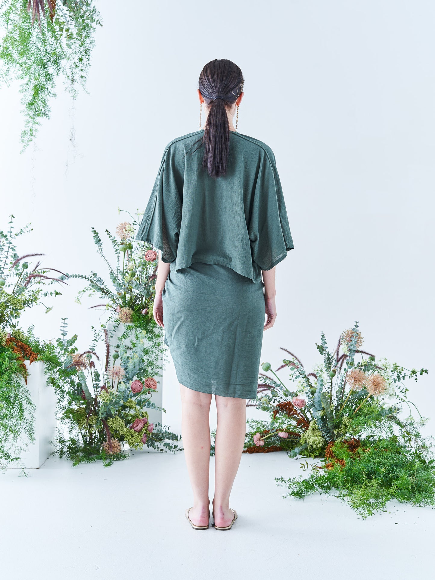 Nina Crop Top in Seaweed