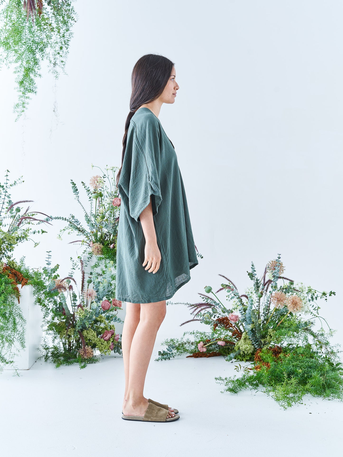 Nina Mini Kaftan in Seaweed