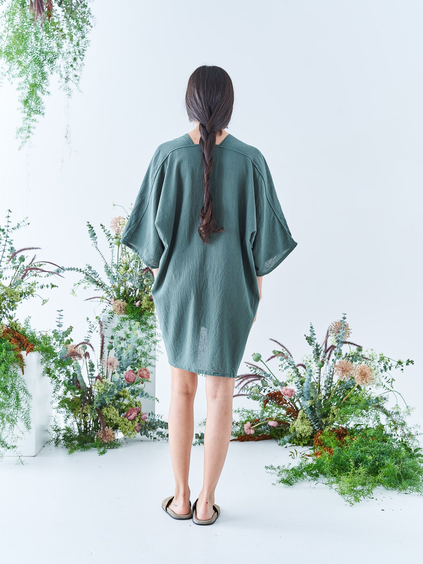 Nina Mini Kaftan in Seaweed