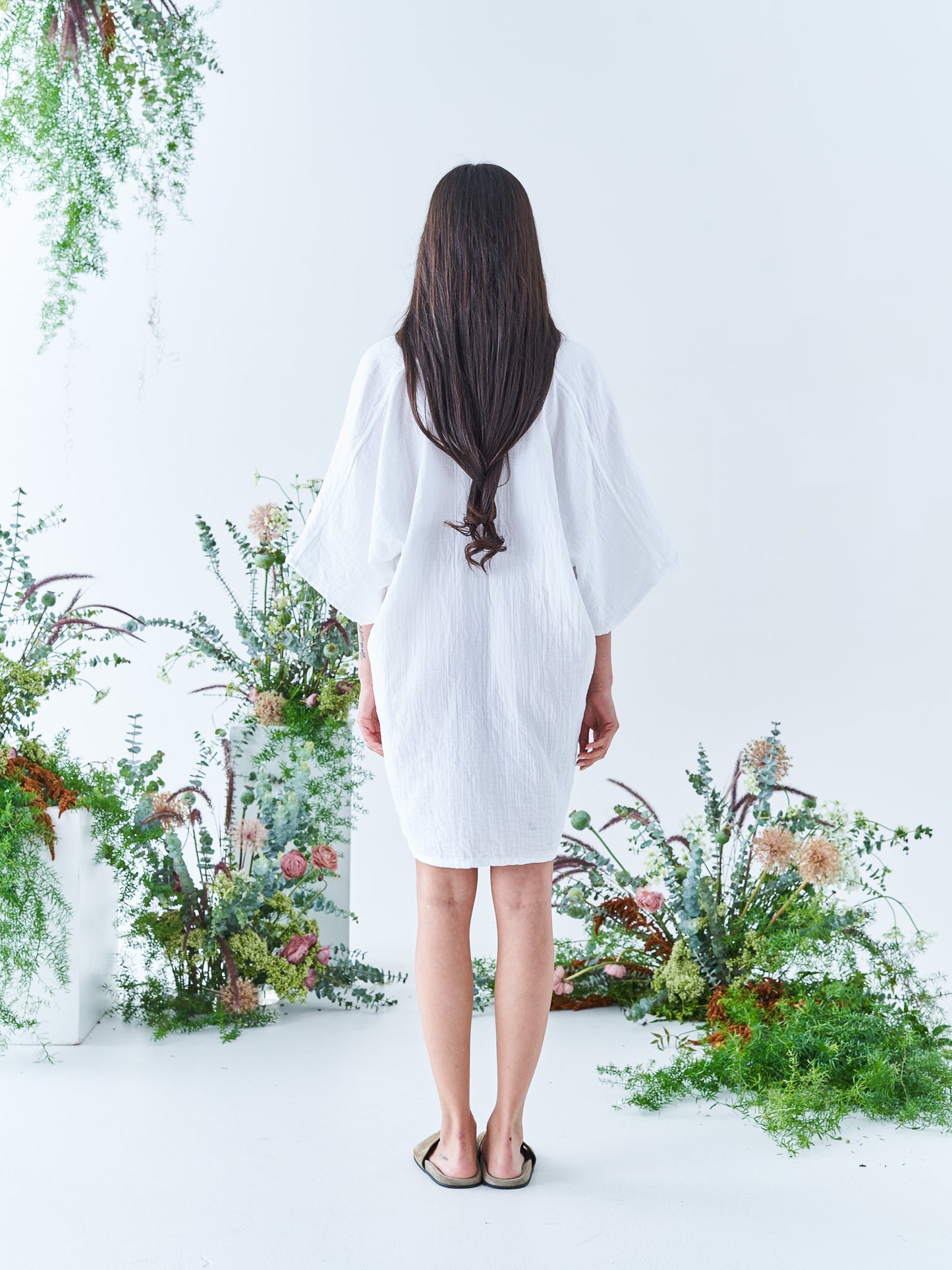 Nina Mini Kaftan in White