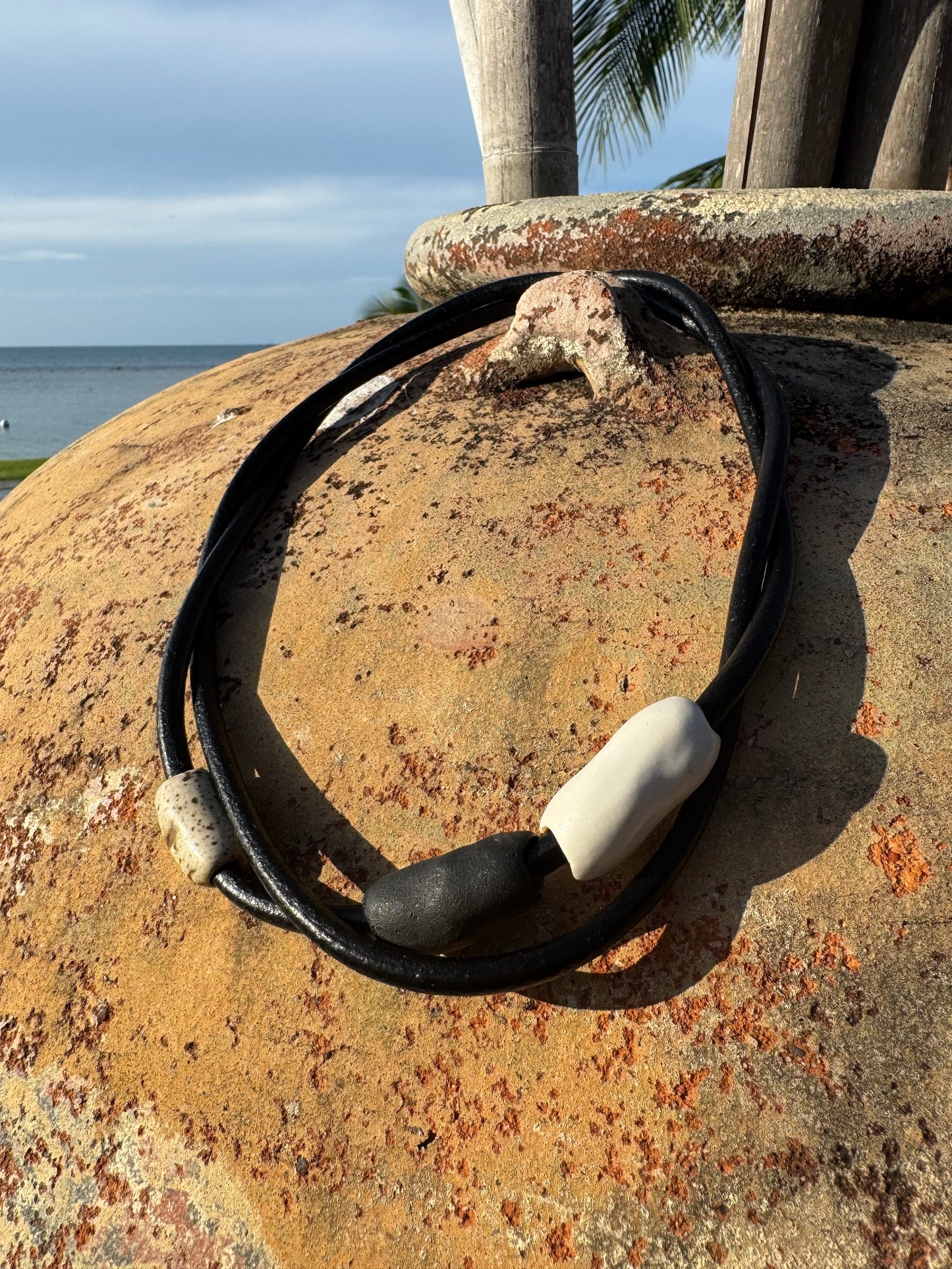 Black Leather Loop Necklace
