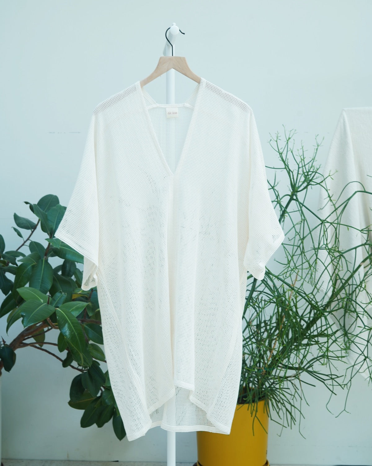 Nina Mini Kaftan in Cream Mesh