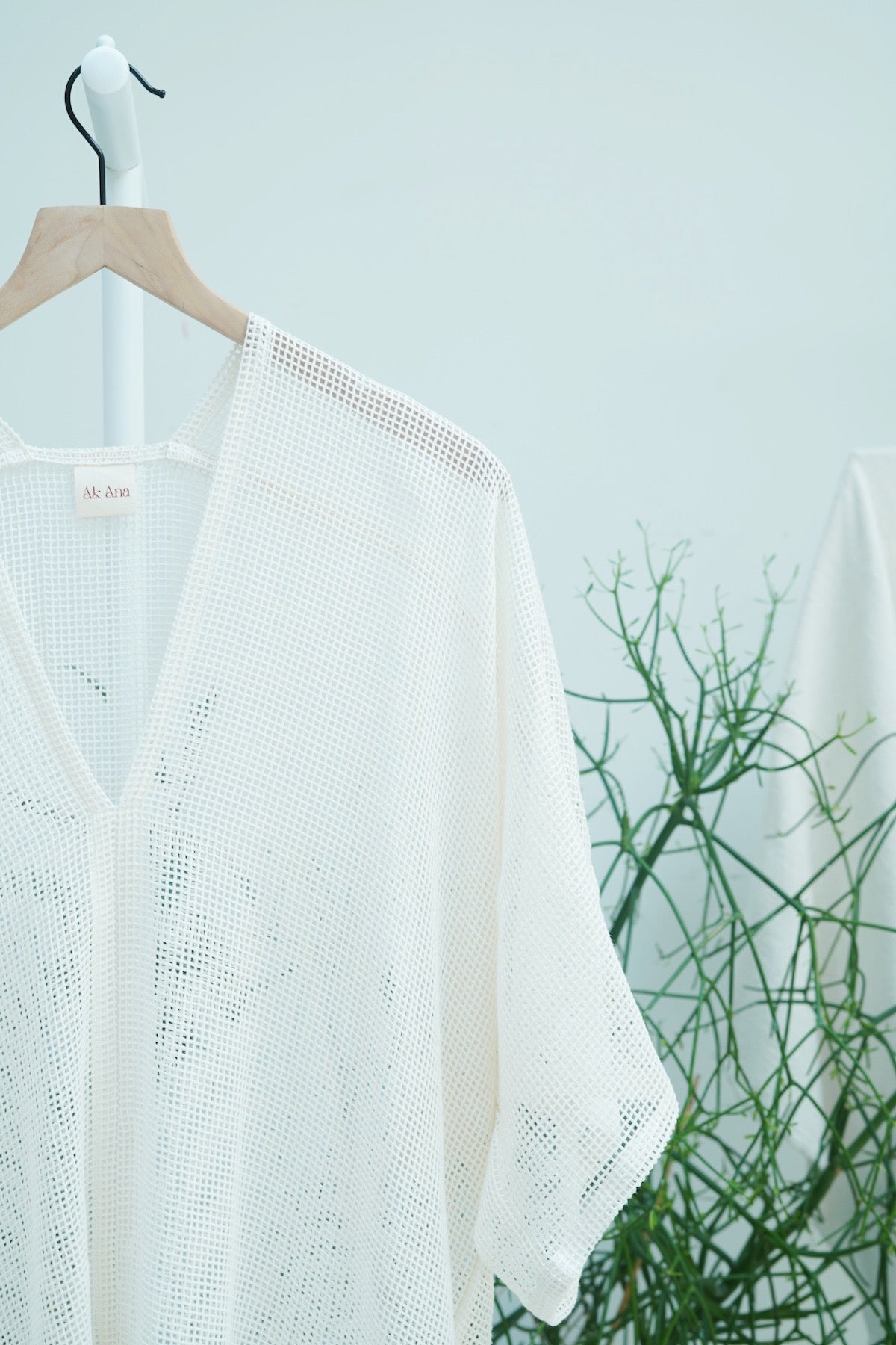 Nina Mini Kaftan in Cream Mesh