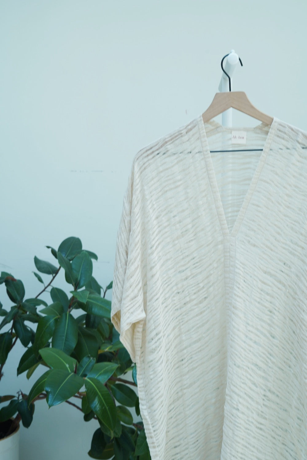 Nina Maxi Kaftan in Cream Open Weave