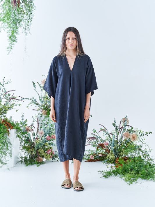 Nina Midi Kaftan in Black