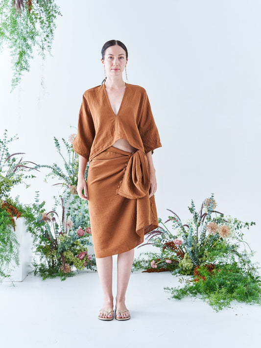 Nina Crop Top in Cinnamon