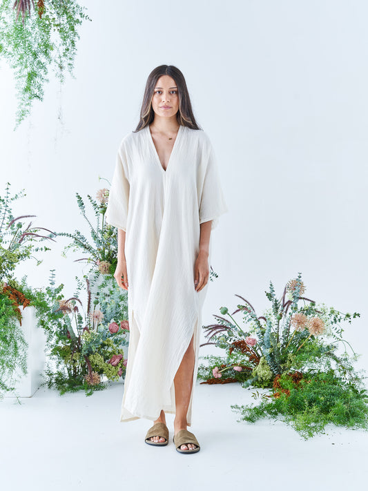 Nina Maxi Kaftan in Cream