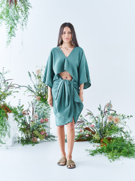 Nina Crop Top in Emerald