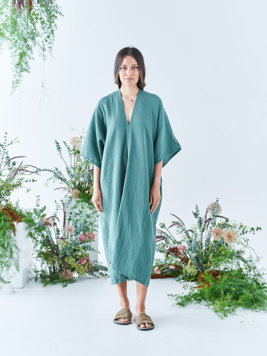 Nina Midi Kaftan in Emerald