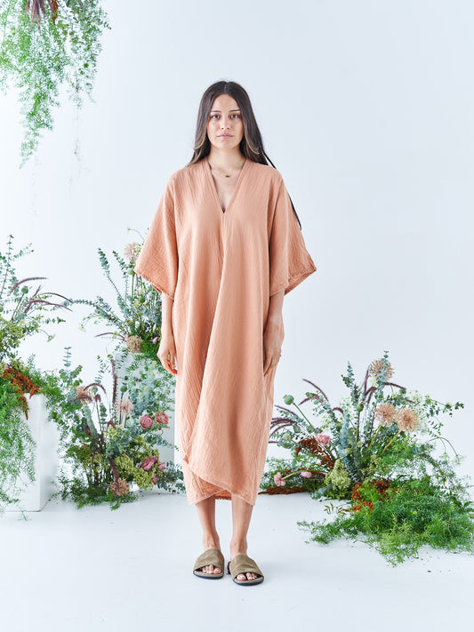 Nina Midi Kaftan in Sandstone