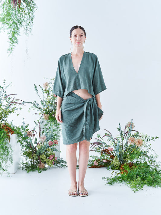 Nina Crop Top in Seaweed