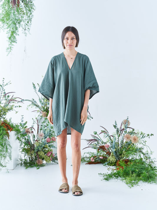Nina Mini Kaftan in Seaweed