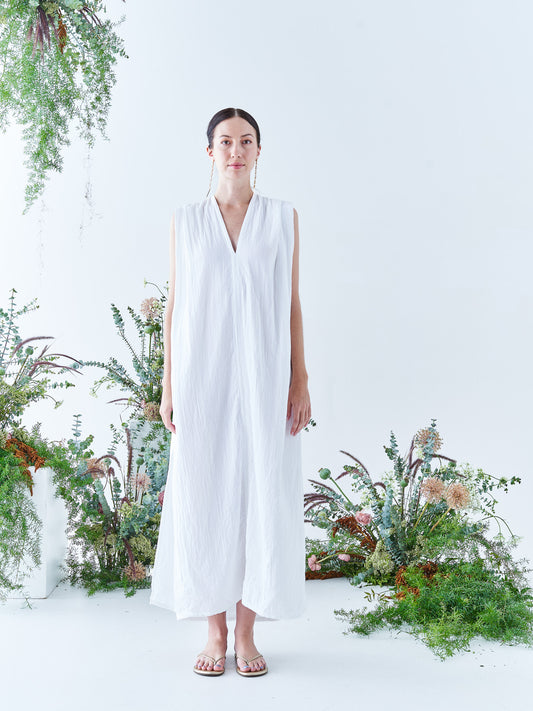 Sleeveless Maxi Kaftan in White